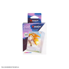 Enhance your game and protect your cards in style. These premium-quality, full-color printed Art Sleeves with textured finish are a must-have for every fan of the game. The matte back and clear front provide an exceptional tactile feel and an incredibly smooth shuffle experience. Each pack includes 105 sleeves and comes in fully plastic-free full-art packaging with a retractable hanger.