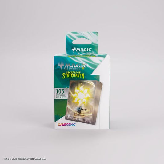 Enhance your game and protect your cards in style. These premium-quality, full-color printed Art Sleeves with textured finish are a must-have for every fan of the game. The matte back and clear front provide an exceptional tactile feel and an incredibly smooth shuffle experience. Each pack includes 105 sleeves and comes in fully plastic-free full-art packaging with a retractable hanger.