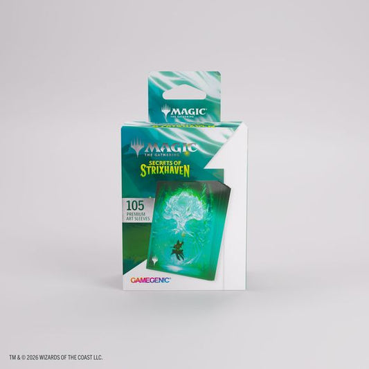 Enhance your game and protect your cards in style. These premium-quality, full-color printed Art Sleeves with textured finish are a must-have for every fan of the game. The matte back and clear front provide an exceptional tactile feel and an incredibly smooth shuffle experience. Each pack includes 105 sleeves and comes in fully plastic-free full-art packaging with a retractable hanger.