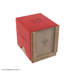 Designed for functionality and style, it holds 100+ double-sleeved cards in a sideloading position, with additional space for tokens and a UV-protected Slide Card Case at the front. The Slide Card Case is seamlessly integrated into the front of the box and can be removed for use during gameplay, allowing players to display their Commander card while keeping it fully protected at all times. A hidden, sturdy drawer provides extra storage for tokens or dice, ensuring all gaming essentials stay organized. The b