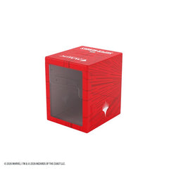 REAR COMMANDER DISPLAY WINDOW: Unique clear rear window lets you display your top card or Commander without opening the deck box for instant deck identification.
HOLDS 100+ DOUBLE-SLEEVED CARDS: Designed to securely store 100 double-sleeved cards, even when using extra thick inner sleeves.
ROCK-SOLID SNAP-OPEN DESIGN: Durable deck box with secure locking mechanism and smooth snap-open functionality for quick access.
CONVERTS INTO CARD PILE HOLDER: Innovative design allows the box to transform into a card