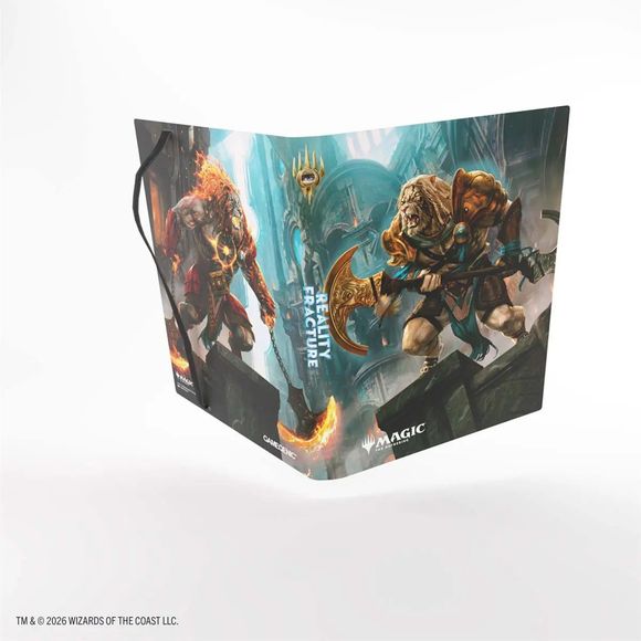Protect and organize your Magic: The Gathering collection with the Reality Fracture Casual Album 18-Pocket featuring Ajani, Path of Vengeance. This officially licensed MTG card binder includes 20 durable pages with 18 side-loading pockets per page, holding up to 360 standard-size cards, including double-sleeved cards. Black interior pages provide a clean backdrop for your collection, while the softcover design keeps the album lightweight and easy to carry. A wide reinforced elastic strap helps keep the bind