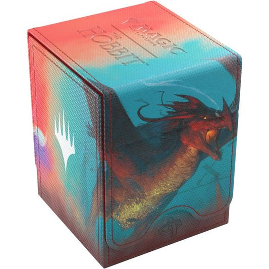 The Squire 80+ XL is a premium deck box featuring officially licensed artwork from the game, showcased on a full-color printed Refractifyber surface with high visual impact.
The Squire 80+ XL holds 80 double-sleeved cards, even with extra Thick Inner Sleeves. The Convertible line is designed to present cards in unique ways. Remove the lid, attach it to the bottom, or start tilting your box in a wide variety of ways. Powerful magnets keep it safely closed.
Five Squire 80+ XLs fit into the Treasure Trove, cr