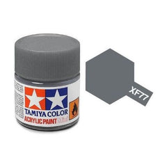 Tamiya Acrylic Paints are made from water-soluble acrylic resins and are excellent for either brush or spray painting. These paints can be used on styrol resins, styrofoam, wood, plus all of the common model plastics. The paint covers well, flows smoothly with no blushing or fading, and can be blended easily. 10ml screw top bottle. 
Proper ratio for paint thickness differs according to weather conditions. Rough guidelines of thinning ratio is 2:1-3:1 ( Tamiya Acrylic paint : thinner).
Continental US S