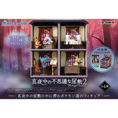 Step inside a mysterious mansion after dark with the Pokémon Midnight Mansion 2 collection from Re-Ment! This atmospheric miniature series features Pokémon hiding, playing, and relaxing throughout the rooms of a spooky old mansion.
Each blind box includes a detailed room-style diorama with a Pokémon figure and themed accessories. Collect all four designs and the rooms can be arranged together to create a larger multi-room Pokémon mansion display.
The collection features Pokémon including Eevee, Greavard,