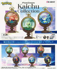 <p><strong>Each box contains 1 random Pokémon pocket watch-style diorama. Specific designs cannot be selected.</strong></p>
<p>Add an elegant, vintage-inspired piece to your Pokémon collection with the <strong>Re-Ment Pokémon Kaichu Collection</strong>!</p>
<p>This unique blind box series places fan-favorite Pokémon inside beautifully detailed <strong>pocket watch-style display cases</strong>. Each design features a miniature scenic background inspired by the featured Pokémon, complete with an ornate anti