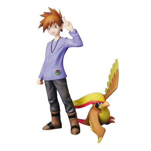 Joining the PPP (Perfect Posing Products) figure series, here comes Blue Oak (or Green Okido in Japanese) from "Pokemon"! Born in Pallet Town, Blue is the player's rival and a Champion of the Indigo Plateau region, and his confidence as a trainer is perfectly captured in his expression and pose! He measures about 15cm tall and comes with his Pokemon Pidgeot! Be sure to add this pair to your collection!