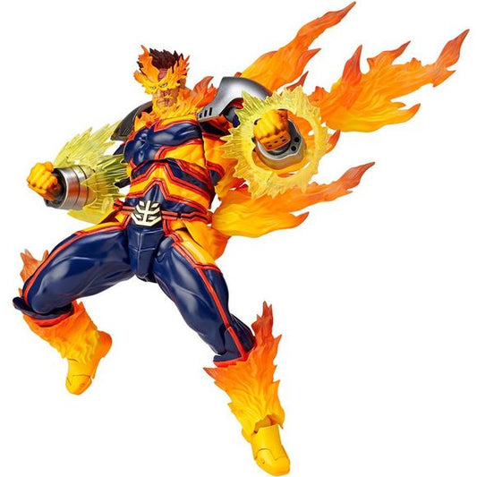 "See me! The top heroes of the scorching are now available in Amiyama. The massive body and effects have been reproduced in 3D form. The lineup from the popular Japanese TV anime "My Hero Academia" has been expanded. The fifth edition is the "Endever" pro-hero who has been burning their rival for All-Mite as the No.2 hero! The new version of the heroic suit with large shoulder armor is added to the sculpted body, and the "Hellflame" character is emitted from the entire body, giving it a large volume that ri