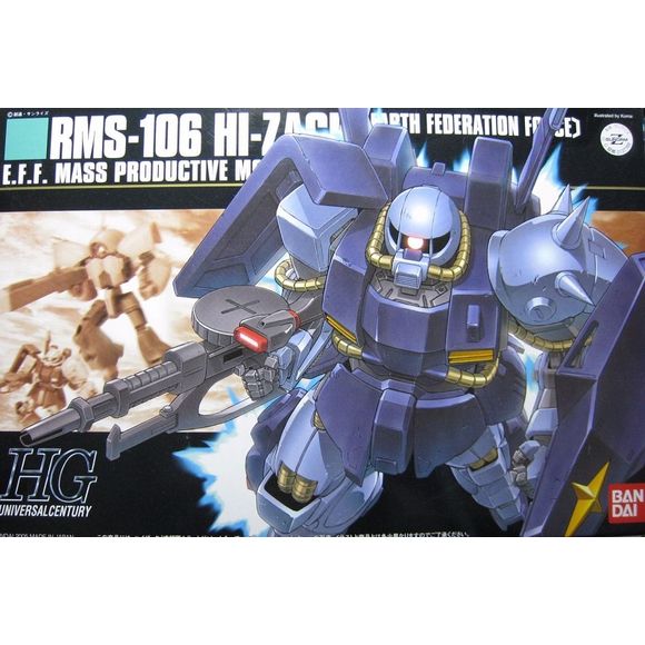 <p>Build and display <strong>HGUC Zeta Gundam RMS-106 EFSF Hi-Zack</strong> with this official Bandai Hobby <strong>HGUC 1/144 scale model kit</strong>.</p>
<p>Beautiful high-grade Hi-Zack in EFSF blue is molded all in colour and snaps together for an easy build. Polycaps make the joints movable; foil and clear stickers add detail.</p>
<p>No paint or cement are required</p>
<p><strong>Product Features:</strong></p>
<ul>
<li>HGUC 1/144 scale model kit</li>
<li>Official Bandai Hobby release</li>
<li>Includes