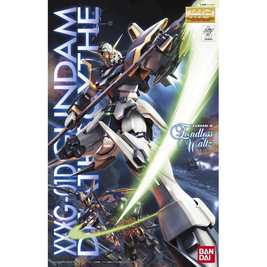 Bandai's follow up to the Master Grade Wing Gundam is here! The Deathscythe from the Endless Waltz anime is built around the same frame as the Wing with some enhancements to certain joints, such as the wrists, allowing the Deathscythe to wield his scythe in a variety of poses. Green effect parts are included for the scythe as well as markings from Katoki! Assembly Required.