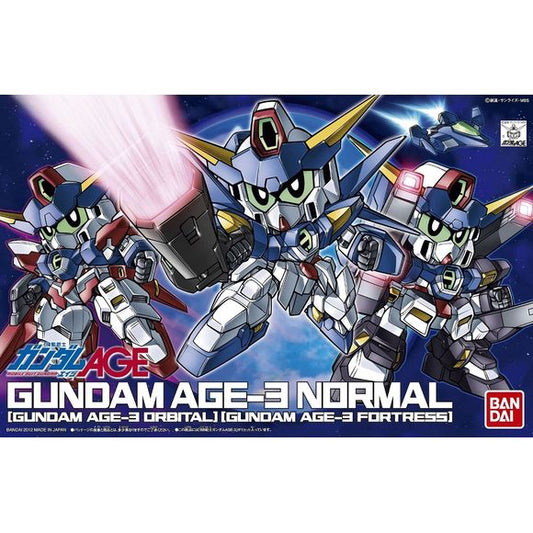 Model kit of Gundam AGE-3 (Normal Fortress Orbital) from "SD Gundam BB Warrior" in the Super Deformed range.