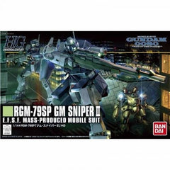 The GM Sniper 2 from the OVA series" Gundam 0080 features" sniper rifle, machine gun, beam sabers, shield, and fold down visor for head sensor. Darken E mini suit is also included. Runner x 10, Instruction Manual, stickers.