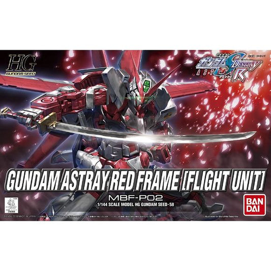 <p>The popular sword wielding Gundam returns utilizing modern construction techniques to reduce both the number of seams and also to increase the mobility for more impressive posing! In addition to the Gerbera Straight katana, shield, beam rifle and beam sabers, the flight pack featured in the Red Frame OVA short is also included along with the salvaged BuCue head weapon to replicate Lowe's crazy Junk Guild hijinks!</p>
<p><strong>Product Features:</strong></p>
<ul>
<li>HG 1/144 scale model kit</li>
<li>Off