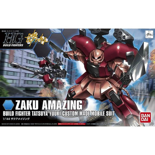 <p>Build and display <strong>HGBF Gundam Build Fighters Zaku Amazing</strong> with this official Bandai Hobby <strong>HGBF 1/144 scale model kit</strong>.</p>
<p>Highly detailed and articulated model, molded in multiple colors. Build to fight!</p>
<p><strong>Product Features:</strong></p>
<ul>
<li>HGBF 1/144 scale model kit</li>
<li>Official Bandai Hobby release</li>
<li>Articulated construction for dynamic posing</li>
<li>Molded color parts help recreate the on-screen appearance</li>
</ul>