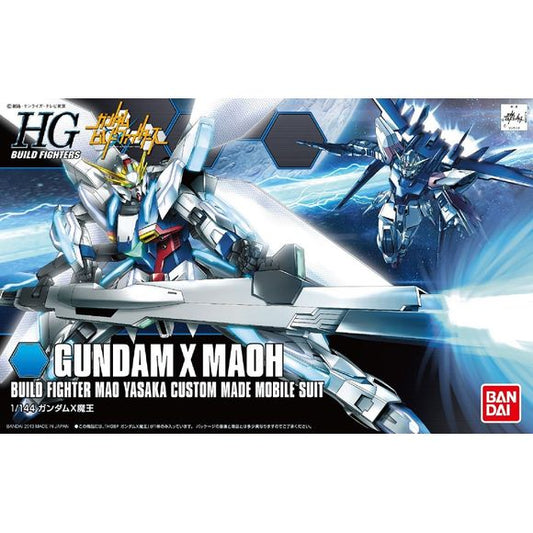 Gundam X Maoh was built by Yasaka Mao, the winner of the Kansai division in the new Gundam Build Fighters anime. Using the Gundam X from "After War Gundam X" as a base, its reflector thrusters have been modified around its body. Its main weapon, the Hyper Satellite Cannon causes overwhelming destructive power. Includes the original Gundam X weapons such as shield rifle, hyper beam saber, Vulcan pod, missile pod as well as an additional beam saber.