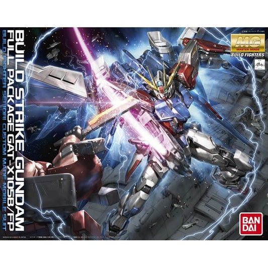 New version of BUILD STRIKE GUNDAM from "GUNDAM BUILD FIGHTERS" has arrived in MG form! Uses the proportions and styling of the MG Strike ver RM as a base. New features found only on the MG include landing gear for Build Booster, attachment points for weapons that can be mounted onto the CHOBAM shield and the ability for the beam pistol to be switch between gun forms.