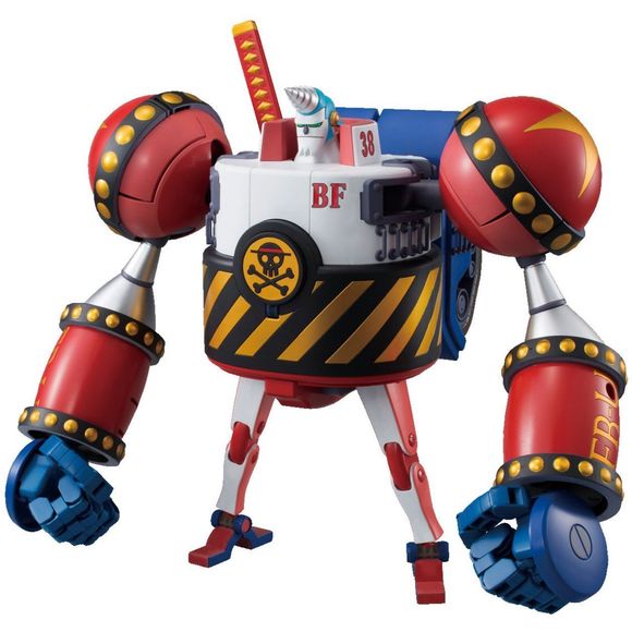 The combined robot built by Franky, the Straw Hat Pirates' ship carpenter. Transformed from combined Black Rhino FR-U4 and Brachio Tank No5, the robot is equipped with many secret weapons. General Cannon also known as the "Gaon Cannon on Land "that can be used anywhere away from the ship is super powerful!