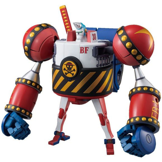 The combined robot built by Franky, the Straw Hat Pirates' ship carpenter. Transformed from combined Black Rhino FR-U4 and Brachio Tank No5, the robot is equipped with many secret weapons. General Cannon also known as the "Gaon Cannon on Land "that can be used anywhere away from the ship is super powerful!
