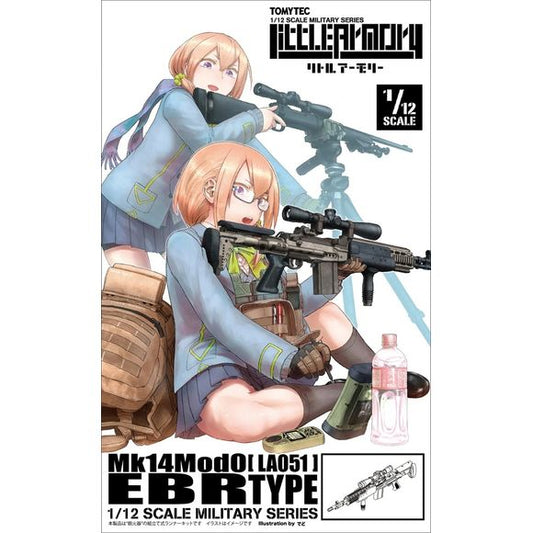 From Tomytec's Little Armory series comes a kit featuring the Mk14 MOD 0 EBR type weapon molded in gray and black. Perfect for 1/12 scale action figures, and requires little to no assembly.