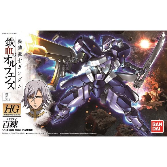 <p>Build and display <strong>HGPD Hyakuren</strong> with this official Bandai Hobby <strong>HG 1/144 scale model kit</strong>.</p>
<p>Bandai Gundam Iron-Blooded Orphans Hyakuren HG 1/144 Scale Model Kit</p>
<p><strong>Product Features:</strong></p>
<ul>
<li>HG 1/144 scale model kit</li>
<li>Official Bandai Hobby release</li>
</ul>