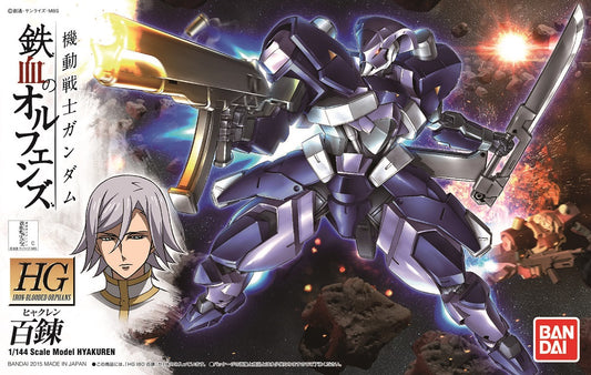 <p>Build and display <strong>HGPD Hyakuren</strong> with this official Bandai Hobby <strong>HG 1/144 scale model kit</strong>.</p>
<p>Bandai Gundam Iron-Blooded Orphans Hyakuren HG 1/144 Scale Model Kit</p>
<p><strong>Product Features:</strong></p>
<ul>
<li>HG 1/144 scale model kit</li>
<li>Official Bandai Hobby release</li>
</ul>