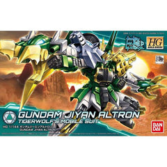 A design based on the Altron Gundam, the personal machine of Tigerwolf from “Gundam Build Divers” appears! Utilizing brand new molding this martial arts themed Gundam has sub arms which can extend as well as combine with the tiger and wolf parts on its shoulders. Runner x 13, stickers, instruction manual.
Product size: Approx 6"
Package size: Approx 11.7x7.4x3.0 in
