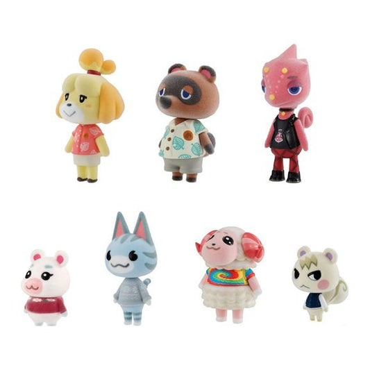 New Shokugan flocked doll collection featuring the popular villagers from the Animal Crossing: New Horizons video game series. Each character stands approximately 2.2" tall. The soft and fuzzy texture make these already cute characters even more adorable! Each comes in a window box. This ships randomly as one of 7 possible figures : Isabelle, Tom Nook, Flick, Flurry, Lolly, Dom and Marshall.
