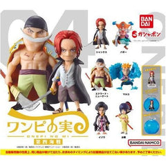 <p>Bandai Gashapon's Wanpi no Mi Vol. 4 (Fourth Sea Battle) delivers another round of chibi One Piece figures endorsed by creator Eiichiro Oda.</p>
<p>The lineup features Whitebeard (Edward Newgate), Marco, Shanks, Buggy, Izo, and Okiku. Each figure is a detailed deformed-style sculpt of a fan-favorite pirate.</p>
<p>Each purchase is for 1 random capsule from the assortment of 6 designs. Designs cannot be selected.</p>