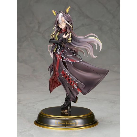 <p><strong>PRE-ORDER: Expected to ship in October of 2027.</strong></p>
<p>Alter presents Dream Journey from Uma Musume Pretty Derby as a stylish 1/7 scale figure.</p>
<p>Dream Journey wears her distinctive racing outfit, a leather-style long coat on her small frame accented with lacing and waist chains. She poses with her ring-finger nail ring turned forward and a cool expression behind her glasses, and swappable parts let you display either her cool look or a slight smile. Sculpted by Milo + DUTCH and p