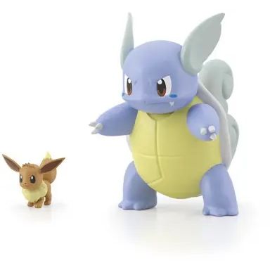 Bandai's first volume of Pokemon scale-world brings us to the Kanto region. Based on the concept of 1/20th scale, all figures are designed to be in scale with each other. This pack includes the Eevee and Wartortle!