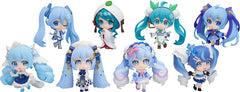 PRE-ORDER: Expected to ship in April of 2027.
From Good Smile Company comes Snow Miku All Stars Figure Collection Vol. 2, featuring eight adorable Snow Miku designs from odd-numbered years!
Based on illustrations by Eku Uekura, this collection celebrates Snow Miku designs spanning more than a decade, from Snow Miku 2011 through Snow Miku 2025. Each figure stands approximately 3 inches tall and includes its own display base.
This sealed box includes the complete collection of all eight figures, so there's