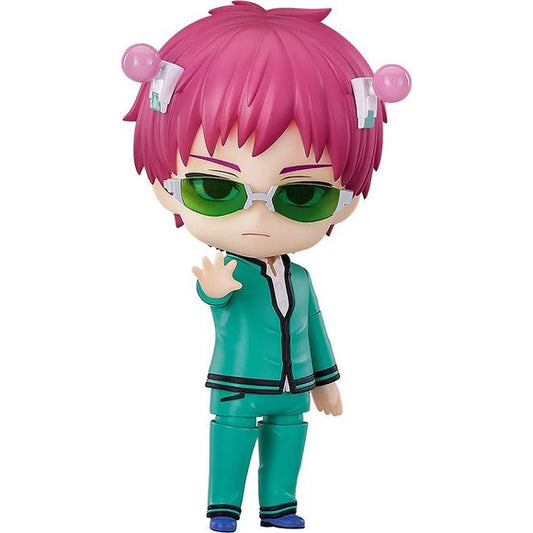 <p><strong>PRE-ORDER: Expected to ship in May 2027.</strong></p>
<p>From <em>The Disastrous Life of Saiki K.</em> comes Kusuo Saiki as an adorable Nendoroid figure from Good Smile Company!</p>
<p>The powerful psychic is recreated in his familiar school uniform with his distinctive pink hair, green-tinted glasses, and control devices. Multiple interchangeable face plates and accessories let you recreate a variety of memorable expressions and scenes from the series.</p>
<p>Saiki also comes with character-s