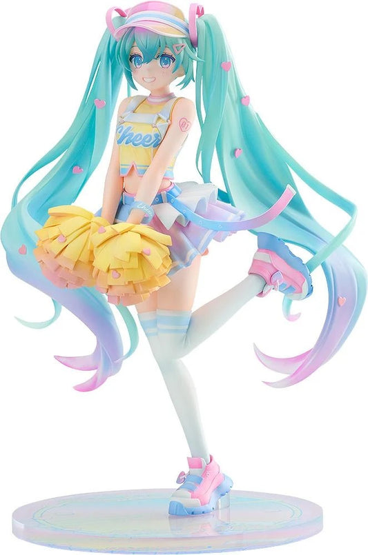 <p><strong>PRE-ORDER: Expected to ship in December of 2027.</strong></p>
<p>Cheer on Hatsune Miku with this 1/7 scale figure from Good Smile Company's G.S. Collection, based on Morimoto's grand prize-winning illustration from the third Hatsune Miku x GSC Illustration Contest.</p><p>Miku strikes an energetic cheerleading pose in a soft pastel palette, with heart accents in her hair, gradient twin-tails and pom-poms given a textured finish through careful gradation. Sculpted by POT (DIGITAL POT) with paintwo