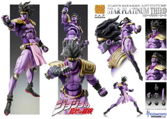 PRE-ORDER: Expected to ship in March of 2027.
From JoJo's Bizarre Adventure: Stardust Crusaders comes Star Platinum Third, Jotaro Kujo's powerful Stand, joining Medicos' popular Super Action Statue series!
Developed under the supervision of series creator Hirohiko Araki, this highly articulated figure features detailed sculpting and an extensive range of motion, allowing you to recreate Star Platinum's distinctive poses and powerful attacks from the series.
Star Platinum Third includes an interchangeable
