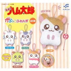 Possible characters to collect: Hamtaro, Ribon-chan, Penelope, Koushi-kun & Pashmina
This contains one random cord holding figure in a gashapon ball.