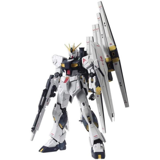 This modern version of the Nu Gundam has been designed by esteemed mechanical designer Hajime Katoki as part of the G-Dome at the Gundam Front Tokyo exhibit. Featuring new modeling technology refined since the original MG Nu Gundam release, this Ver. Ka incorporates new gimmics such as foldable tabs on weapons to allow for better gripping and a head with light up eyes using an LED (sold separately). Hands on this release feature a new refined articulated finger system used on the larger scale Perfect Grade