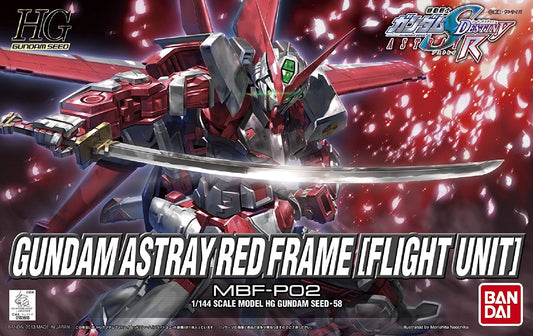 The popular sword wielding Gundam returns utilizing modern construction techniques to reduce both the number of seams and also to increase the mobility for more impressive posing! In addition to the Gerbera Straight katana, shield, beam rifle and beam sabers, the flight pack featured in the Red Frame OVA short is also included along with the salvaged BuCue head weapon to replicate Lowe's crazy Junk Guild hijinks! Runner x9, Foil sticker x1, Tetron sticker x1, instruction manual x1
