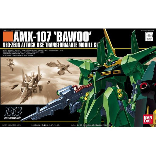 <p>Build and display <strong>HGUC Gundam Bawoo Production Type</strong> with this official Bandai Hobby <strong>HGUC 1/144 scale model kit</strong>.</p>
<p>This is a posable, high-grade or better injection-plastic kit of an item from the Gundam universe</p>
<p><strong>Product Features:</strong></p>
<ul>
<li>HGUC 1/144 scale model kit</li>
<li>Official Bandai Hobby release</li>
<li>Articulated construction for dynamic posing</li>
</ul>