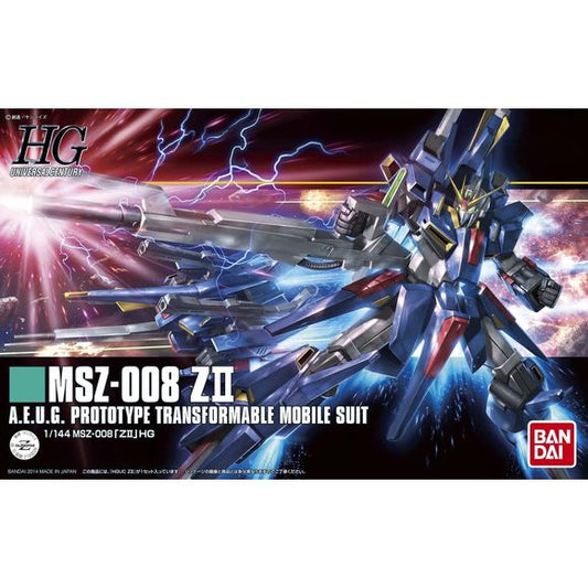 The MSZ-008 ZII finally gets a HGUC release from Bandai! Posable after assembly, it can also transform into wave rider mode if you like. It's armed with the mega beam rifle, beam rifle, two of the Clay Bazooka, and two beam sabers.