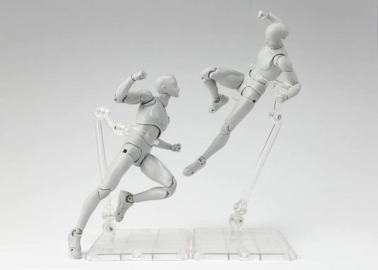 Stand set is ideal for use with S.H.Figurants and other humanoid action figure lines. Freely piece together the stage parts to create your ideal display stage. The set includes stand bases x 2, articulated support arms x 2, joints x 2, articulated clips and joints x 2, clips for figures 2, Triple jointed support clip base.