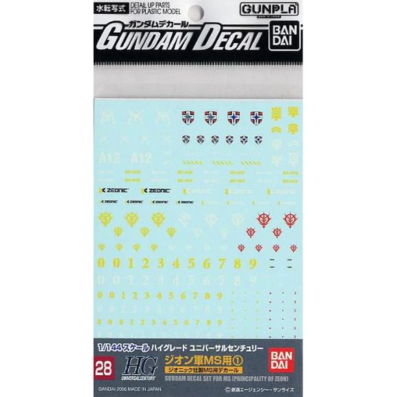 Bandai GD-95 RG Destiny Gundam Waterslide Decals [BAS2247094