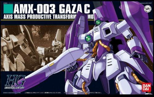 Beautiful transformable model of Hamarnn Carn's Gaza-C, molded all in colour and featuring snap assembly. Polycaps make the joints movable and assist in the transformation to Mobile Armour mode. Foil stickers and clear Gundam stickers are included for detail. Note that there is no display stand in this version; but it will fit just fine on the stands included in the Asshimar and Gabthley (sold separately), as well as that of the production Gaza-C.