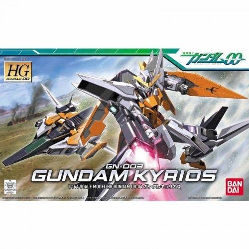 <p>Bandai's HG Gundam 00 lineup now gets a cool snap-fit assembly kit of Allelujah Haptism's personal Mobile Suit, the variable Gundam Kyrios! Molded in color, it will be articulated with plenty of polycap joints upon completion and can switch between MS Mode and Flight Position.</p>
<p>Weapons include a GN beam submachine gun and a GN shield that can be converted into a claw. A sheet of foil stickers is included for detail.</p>
<p>Assembly required</p>
<p><strong>Product Features:</strong></p>
<ul>
<li>HG