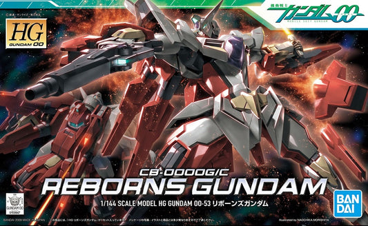 The Reborns Gundam is a variable Mobile Suit that can switch between its Cannon Mode and the powerful flight-capable Gundam Mode. This HG kit of Ribbons' personal machine comes molded in color and will be fully articulated with polycapped joints upon completion. Just like its anime counterpart, it can switch between its two modes. Weapons include a GN Buster Rifle, four large-type GN Fin Fangs, a GN Shield with sides that can slide open, and two large-type GN Beam Sabers. A sheet of foil stickers is provide