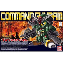 BB Command Gundam is awesome! This little fellow comes with all its extra armor and weaponry allowing him to become a one-robot army. He's got a rifle, a dagger, a handgun, missile launcher and more. He even has plated parts for his V-fin.