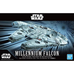 A representation of the Millennium Falcon from Star Wars The Rise of Skywalker! This model kit is snap together no glue or painting required. These model kits come with iconic accessories and are great to pose or display in your collection.