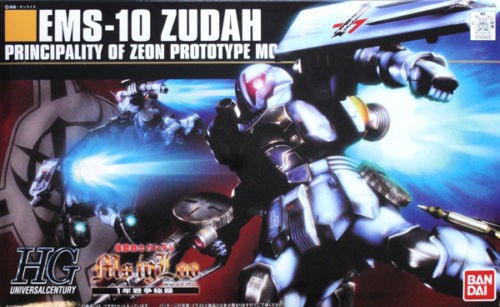 An experimental mobile suit with high velocity, the Zudah from the MS IGLOO series comes with Zaku machine gun, heat hawk, shield, and giant 135 mm rifle. Comes with 3 different helmet styles to replicate the variantes used in the series.