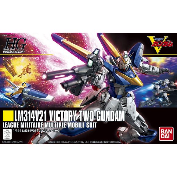 The Gundam used on the second half Victory Gundam is the Minovsky Drive equipped V2 Gundam! Part of the All Gundam project which seeks to bring new modern kits from older Gundam titles, the Victory Gundam shares a common construction with other kits to allow for part swapping and easy customization as seen in the Gundam Build Fighters anime series. Core fighter in included along with beam rifle and clear parts for beam shield and saber gimmicks. Runner x8, Foil Sticker x1, Instruction Manual x1.