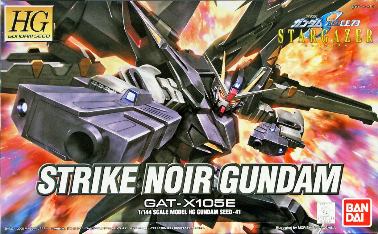 A variant of the Strike Gundam used in the OVA "Stargazer" has been faithfully recreated in its dark color scheme and features amazing proportion and articulation. Beam pistols and anti-ship swords included along with grappling wires and display stand.