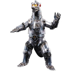 <p>First seen in 1974's "Godzilla vs. Mechagodzilla," Mechagodzilla celebrates his 50th anniversary this year, and to mark the occasion, Bandai launches their "DX Chogokin Damashii" action figure of this iconic kaiju! Press on his dorsal fins to activate Mechagodzilla's theme song, attack sounds, and more! Mechagodzilla's various functions are reproduced with sound and light -- the Space Beam sound will be heard while both eyes light up with multi-colored light, and the Cross Attack Beam sound is played whe